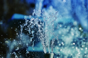 Water splashing in a fountain in Poland