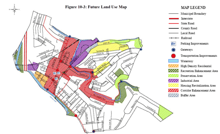 Bridgeville's future land use map an envisioned in the 2005 comprehensive plan.