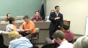 PA State Rep. Jason Ortitaty addresses Bridgeville Borough Council during council's August meeting