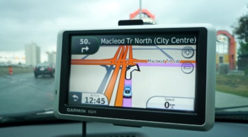 A Garmin in-car navigation device