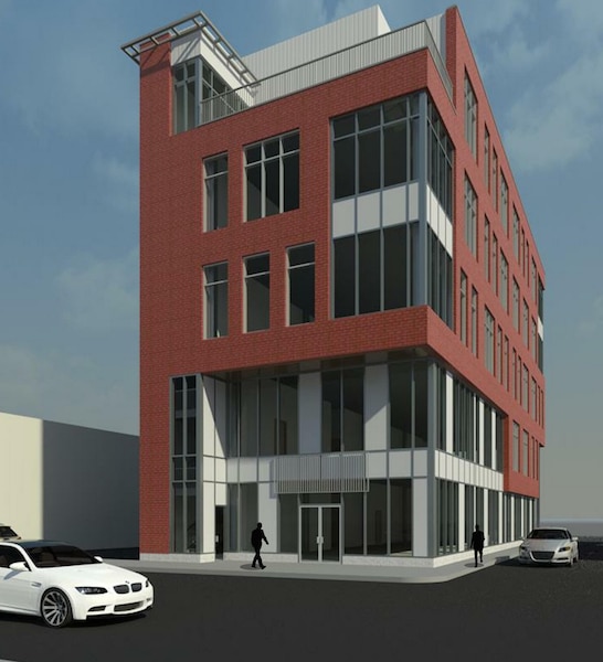 A rendering of the 5-story office building planned for 625 Washington Avenue in Bridgeville
