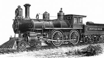 A sketch of a locomotive of the type that would have used the Little Saw Mill Run Railroad circa 1897.