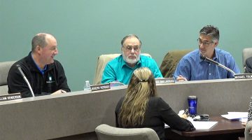 Bridgeville Borough Councilmembers Joe Verduci (L), Bruce Ghelarducci, and Michael Tolmer at council's Nov. 12, 2018 meeting.