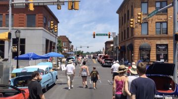 Classic cars line both sides of Washington Avenue during Bridgeville's Day on the Avenue in 2016. Photo via YouTube/Hayden Kehm