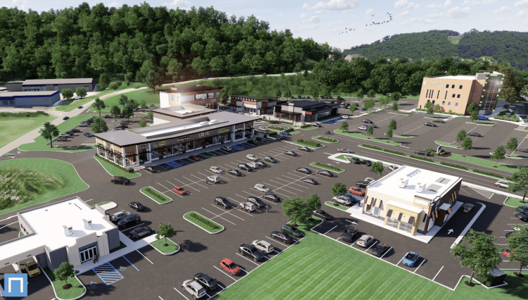 Artist's rendering of The Piazza -- a restaurant complex planned for the former Star City movie theater site in South Fayette Township