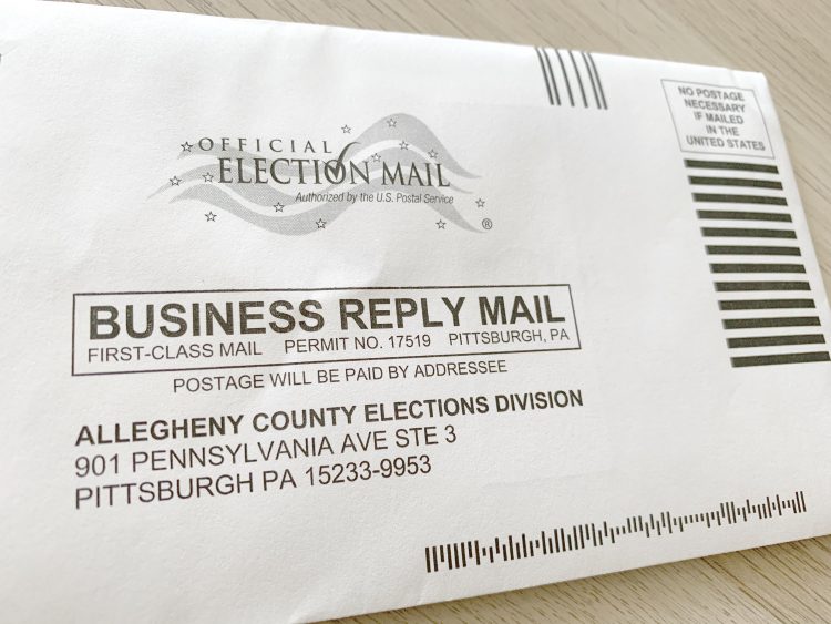 Mail-in ballot envelope.